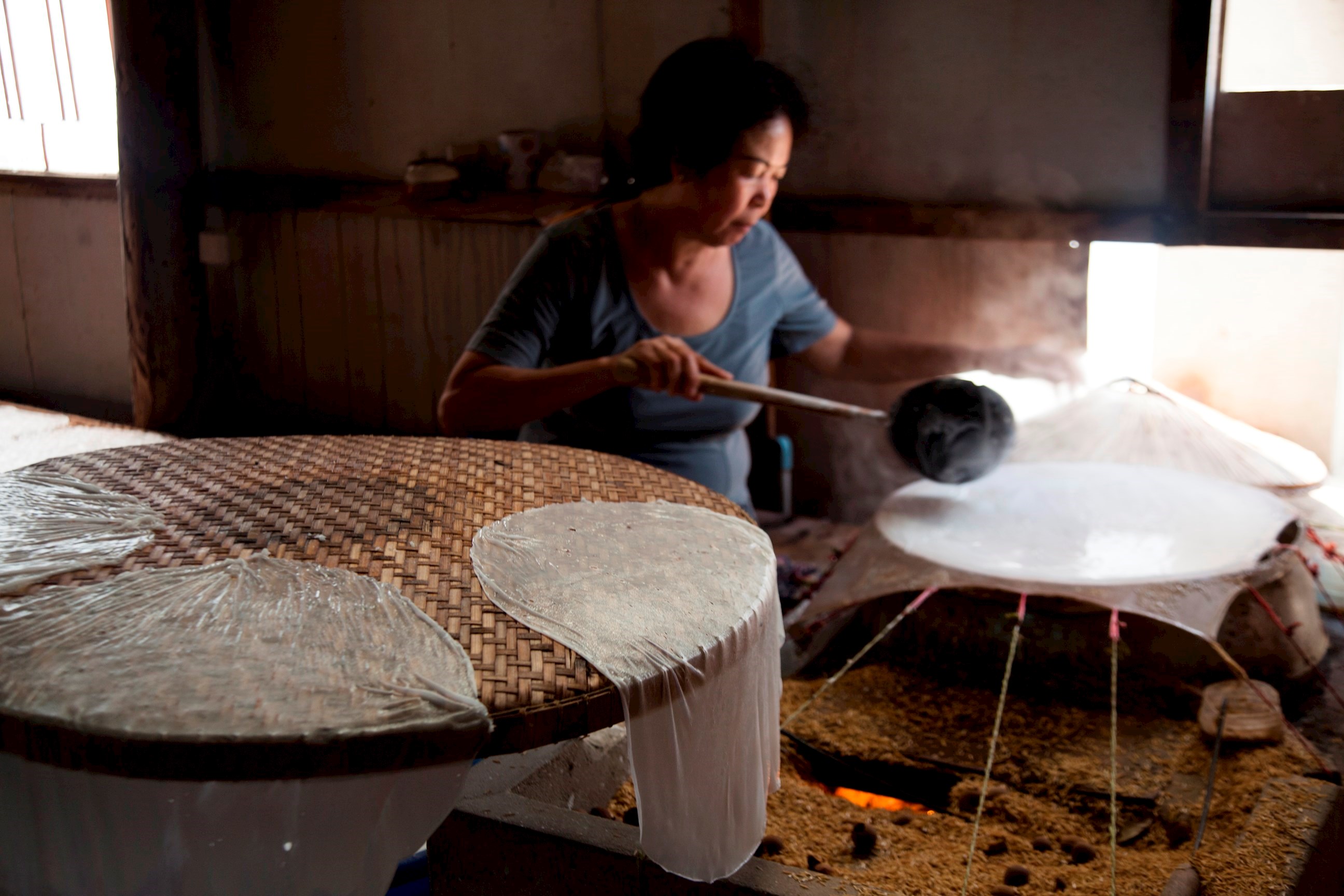 Rice Paper making Mekong Delta
