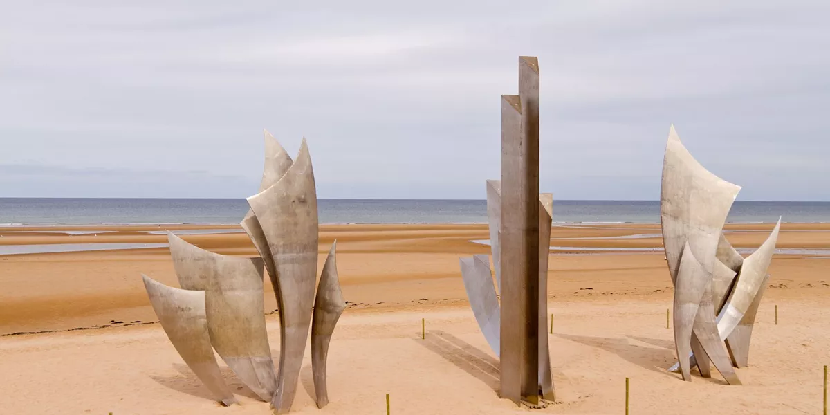 A monument celebrating the Normandy Beach Landings