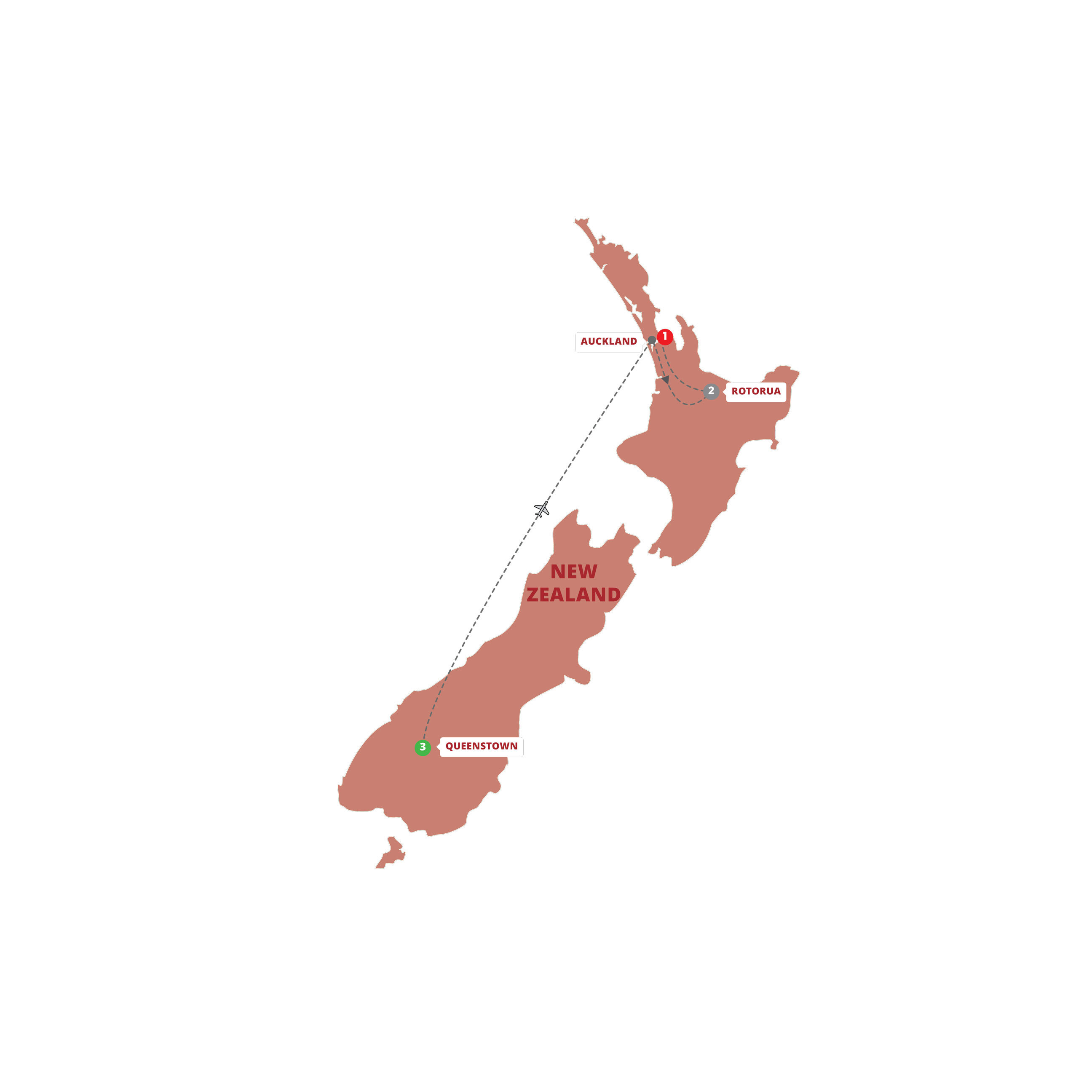 New Zealand Panorama Guided Tour Map 2025