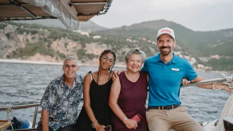 Trafalgar guests on ship alongside Director