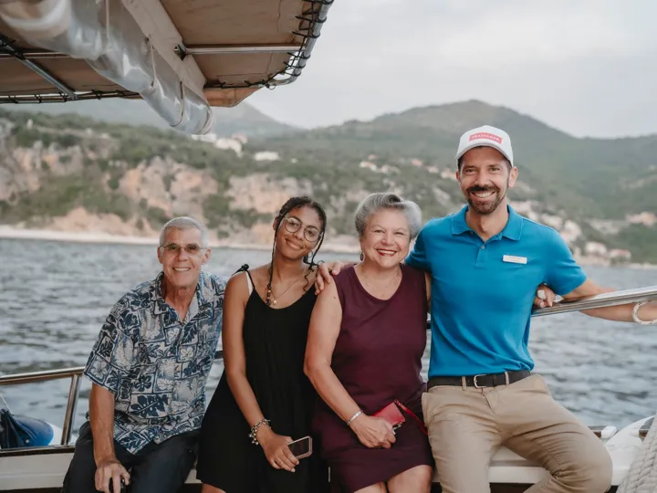 Trafalgar guests on ship alongside Director