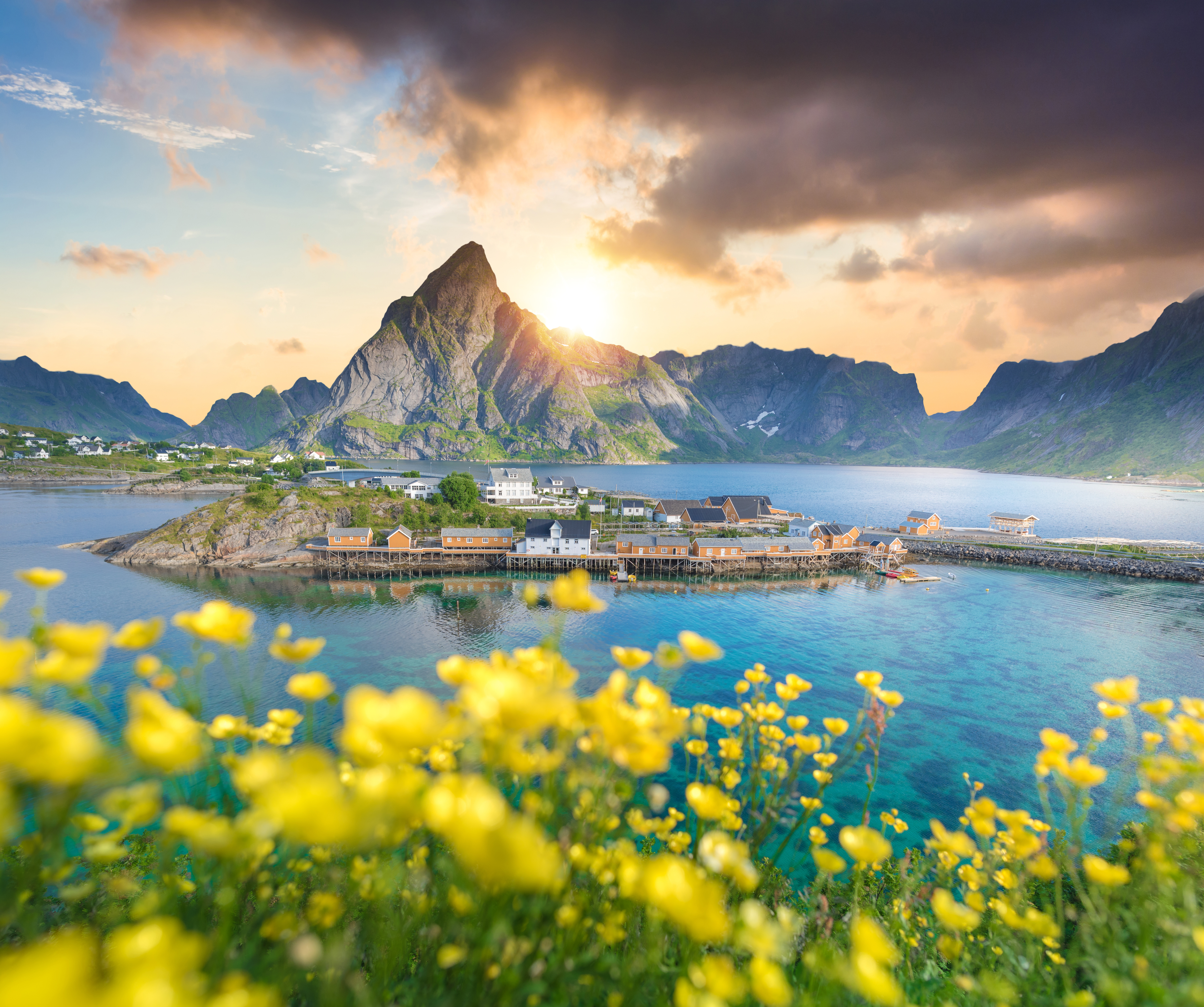 Panoramic View Of Lofoten Islands In Norway