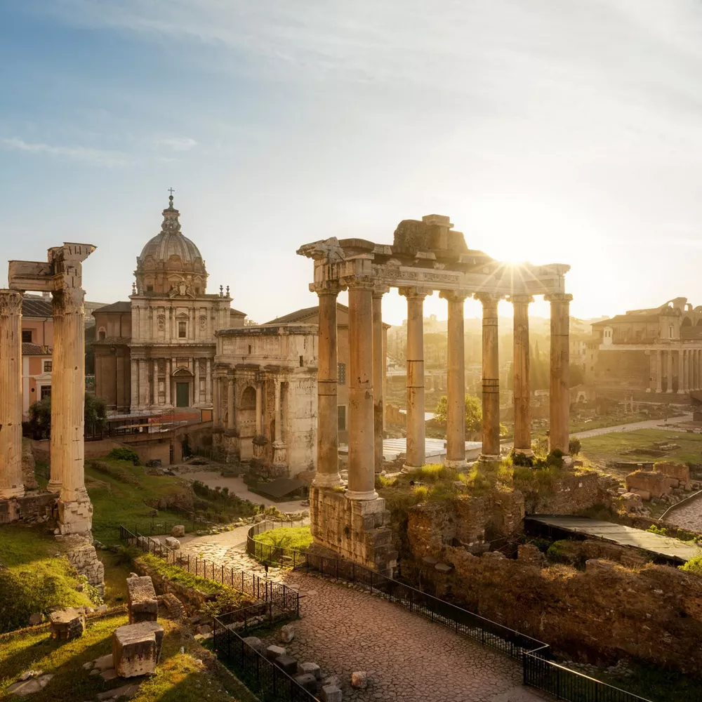 Sunrise On Roman Forum, Rome, Italy