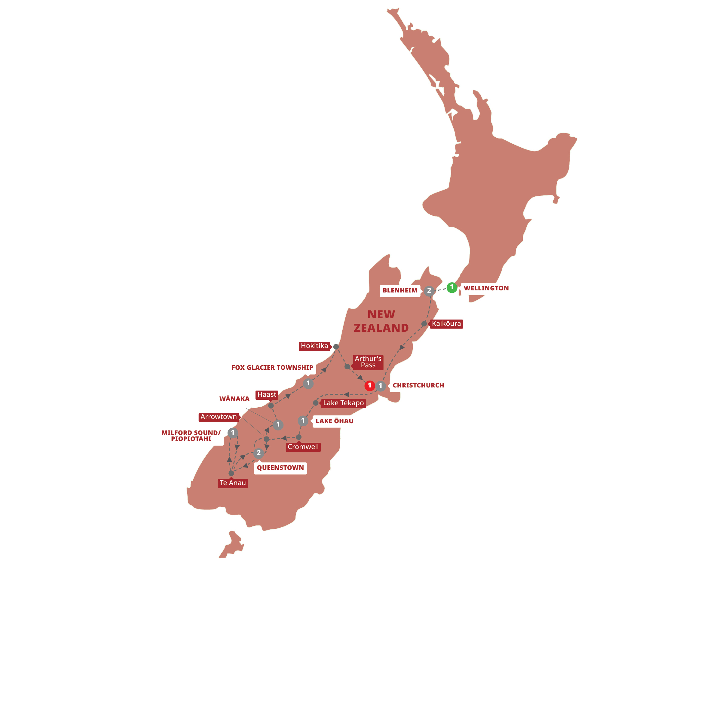 New Zealands Southern Sounds Guided Tour Map 2026-27-28