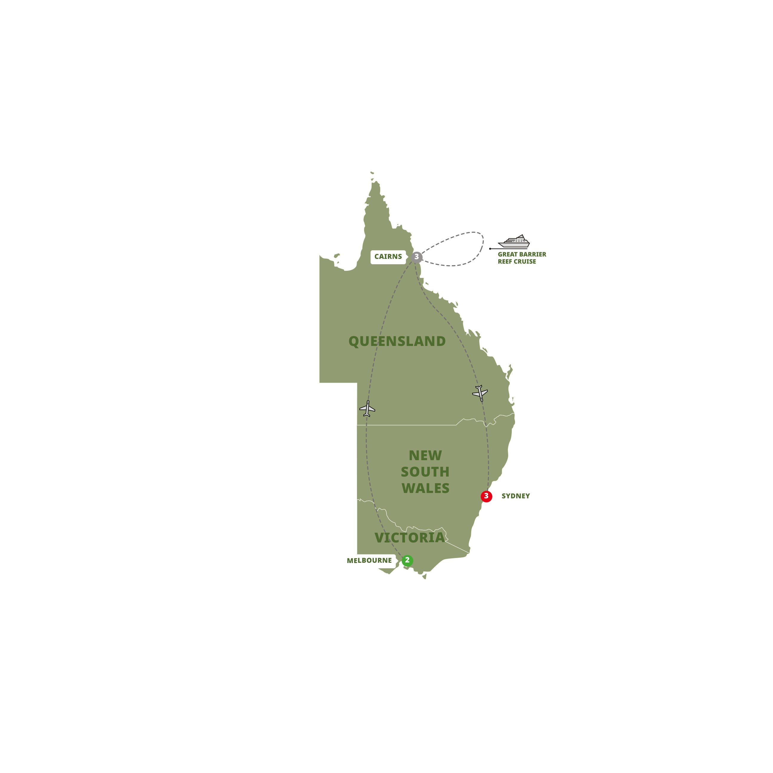 Contrasts Australia Guided Tour Map