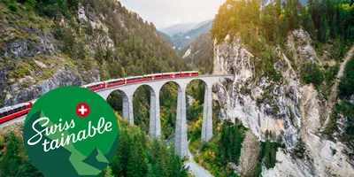 Contrasts of Switzerland Guided Tour with Swisstainable logo left 2023