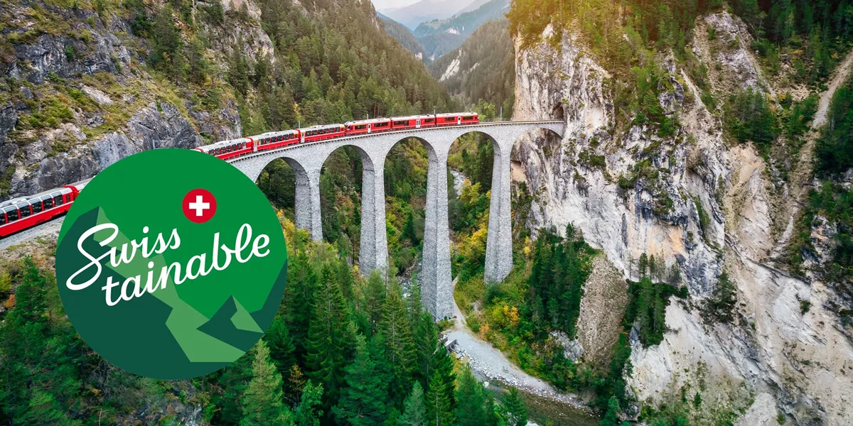 Contrasts of Switzerland Guided Tour with Swisstainable logo left 2023