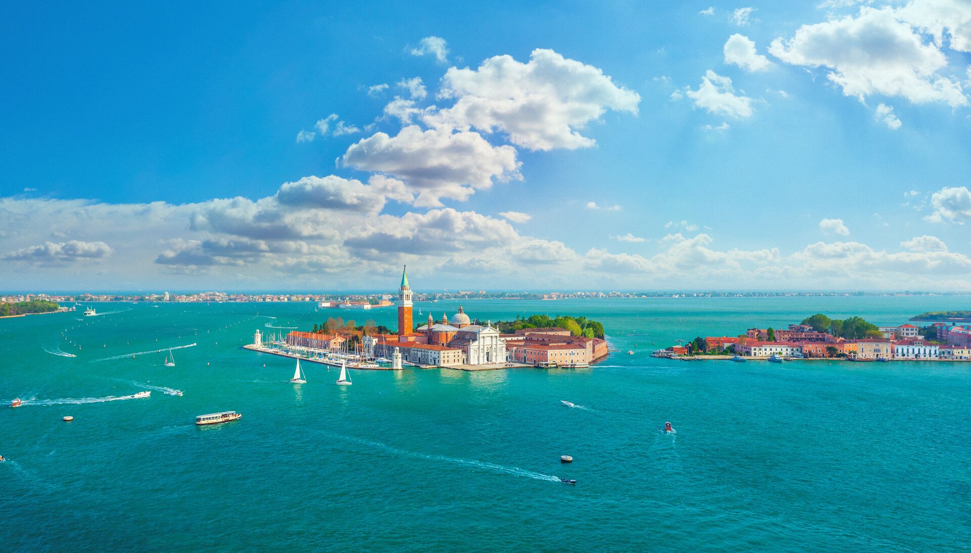 The Lagoon in Venice, Italy on a sunny day
