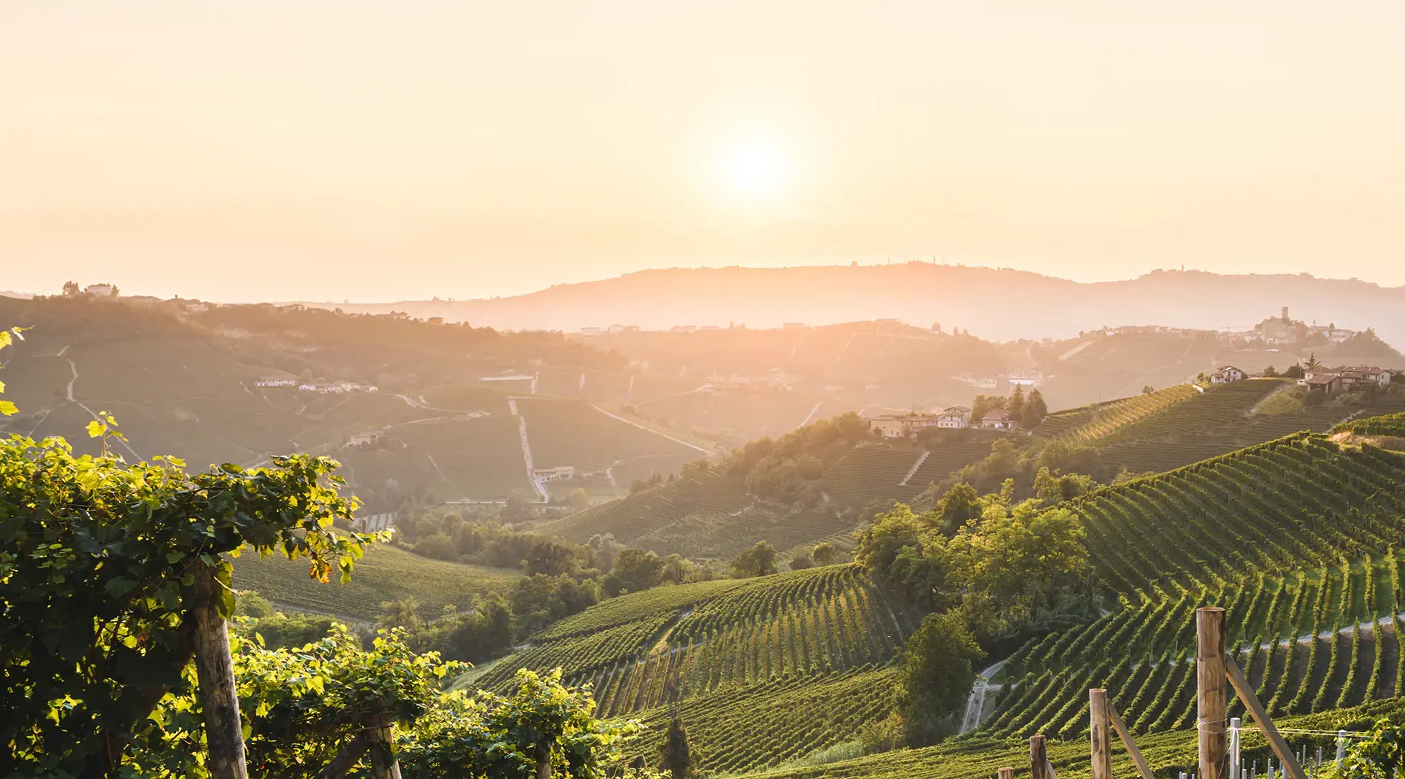 View over the hills and valleys of Piedmont, Turin in Italy