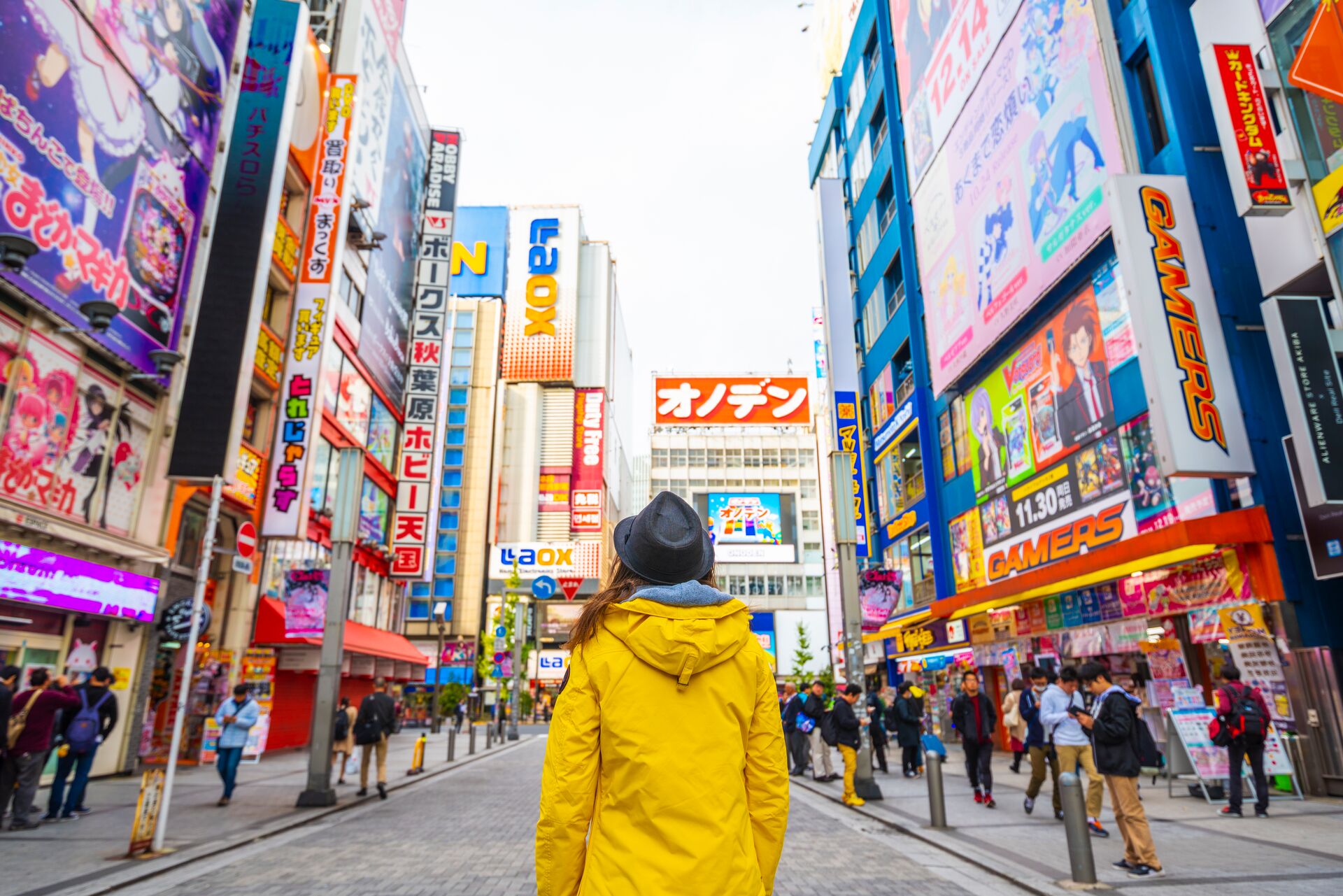 Tourist Walking In Akihabara Electronic Town, Tokyo, Japan