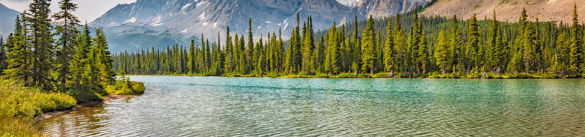 Crowfoot Glacier And Upper Bow Lake Banff in National Park, Canada
