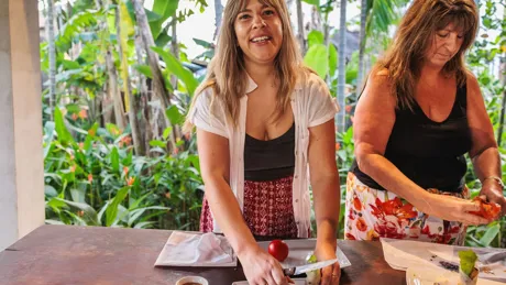 Women In Red Bridge Cooking School