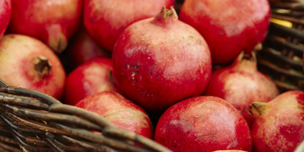 Basket full of pomegranates