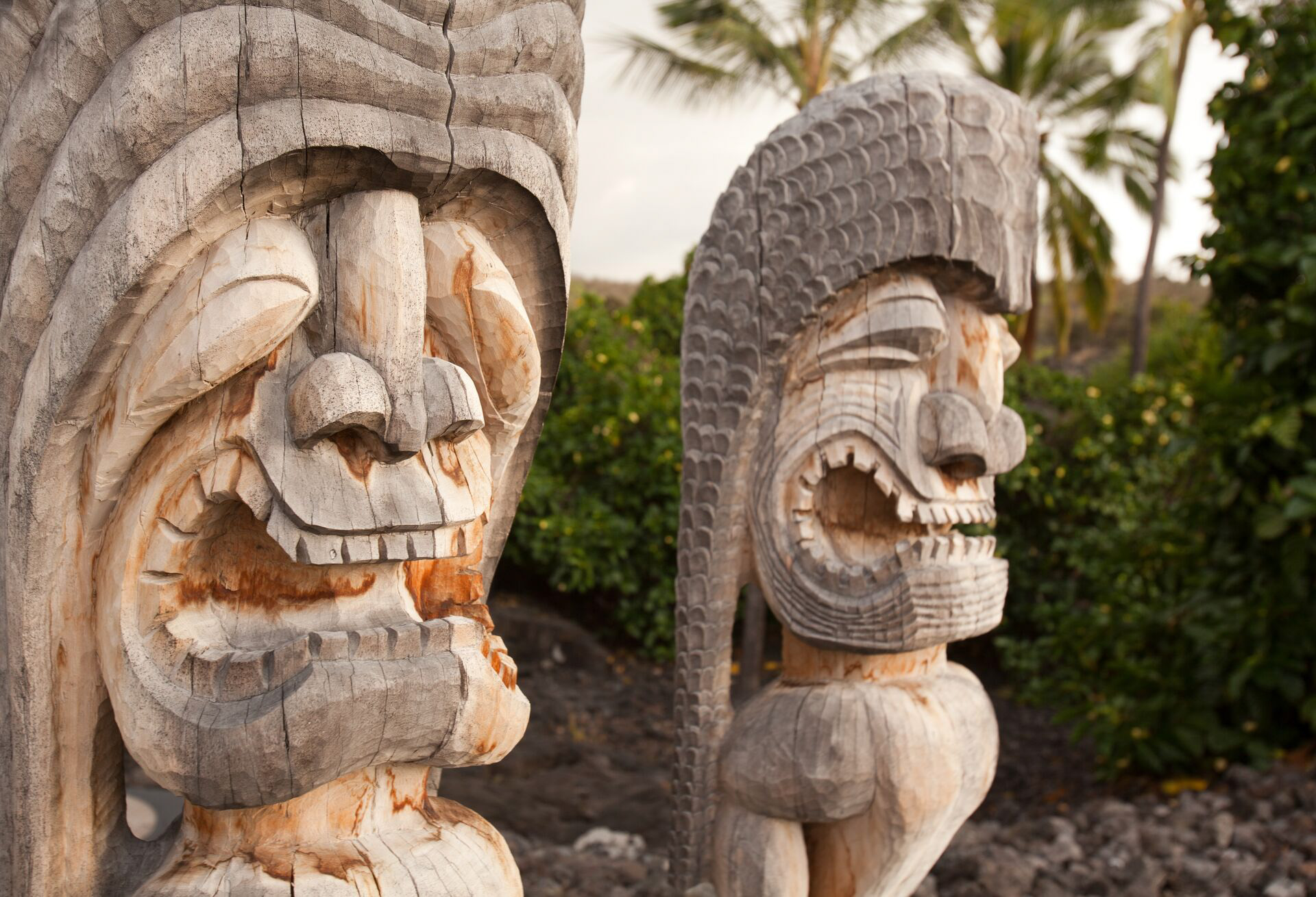Tiki Carvings, Big Island, Hawaii