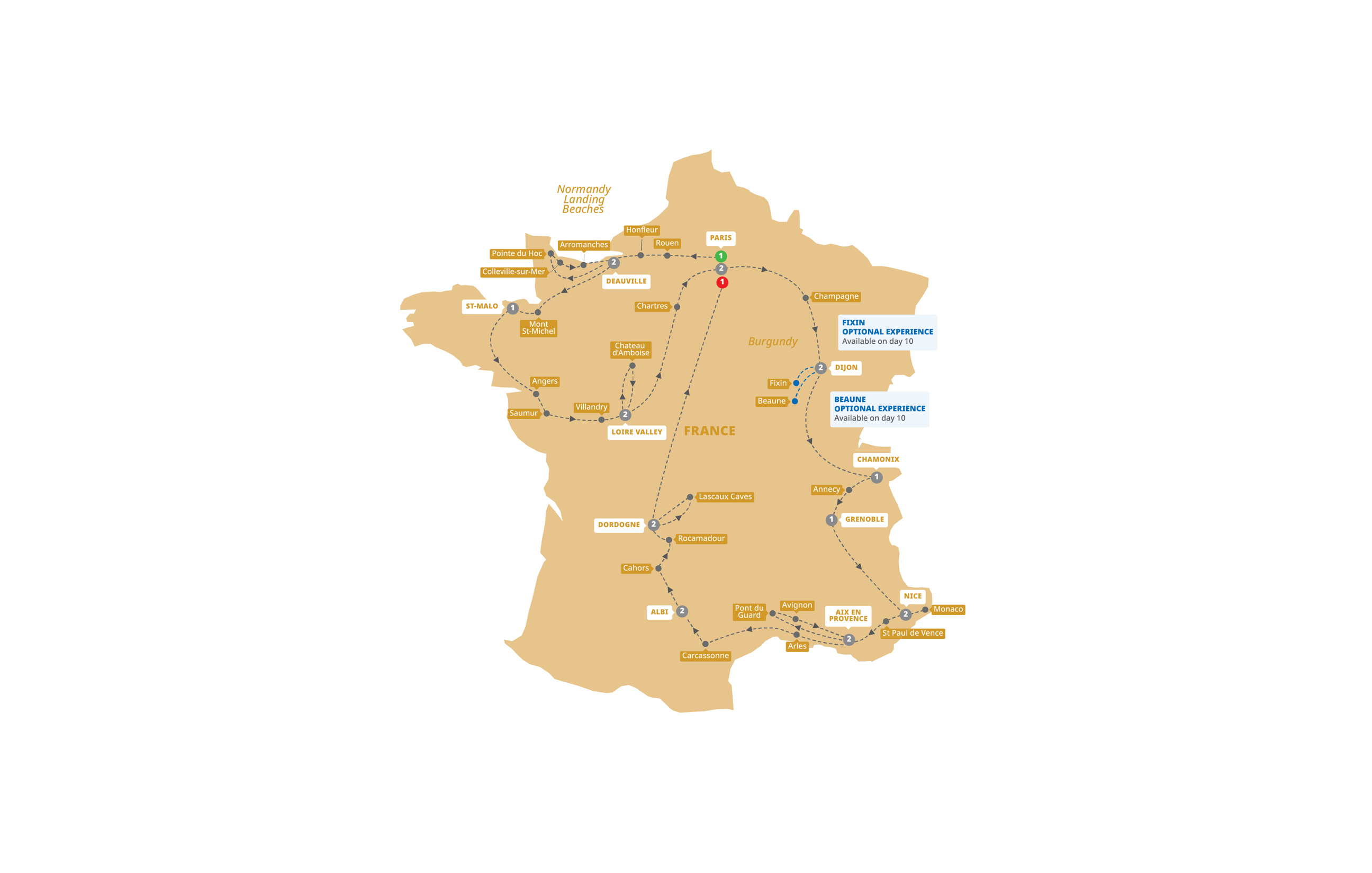 Map French Heritage Guided Tour E326 27