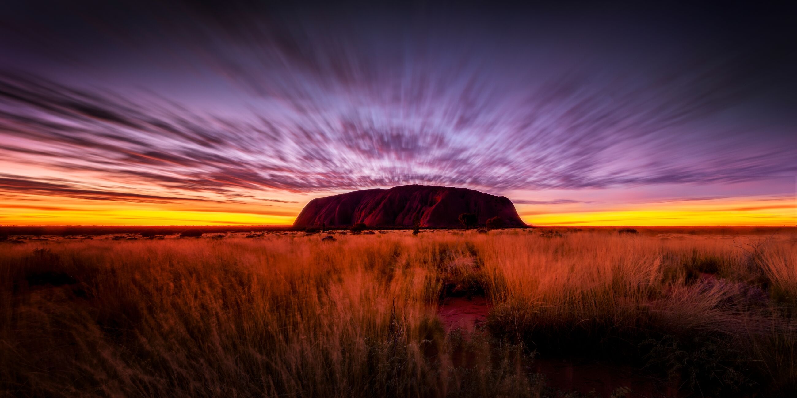 A beautiful sunrise in Uluru