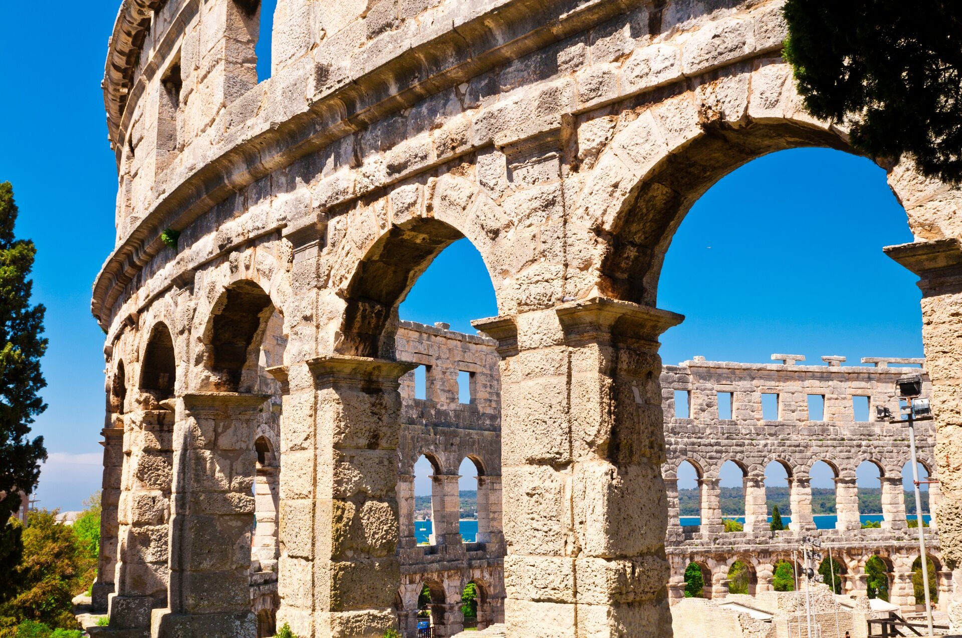 Roman Amphiteater Arena Colosseum In Pula Istria Croatia