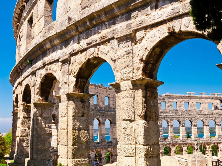 Roman Amphiteater Arena Colosseum In Pula Istria Croatia