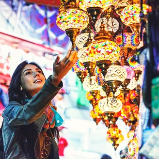 Woman shopping in Grand Bazaar, Istanbul, Turkey