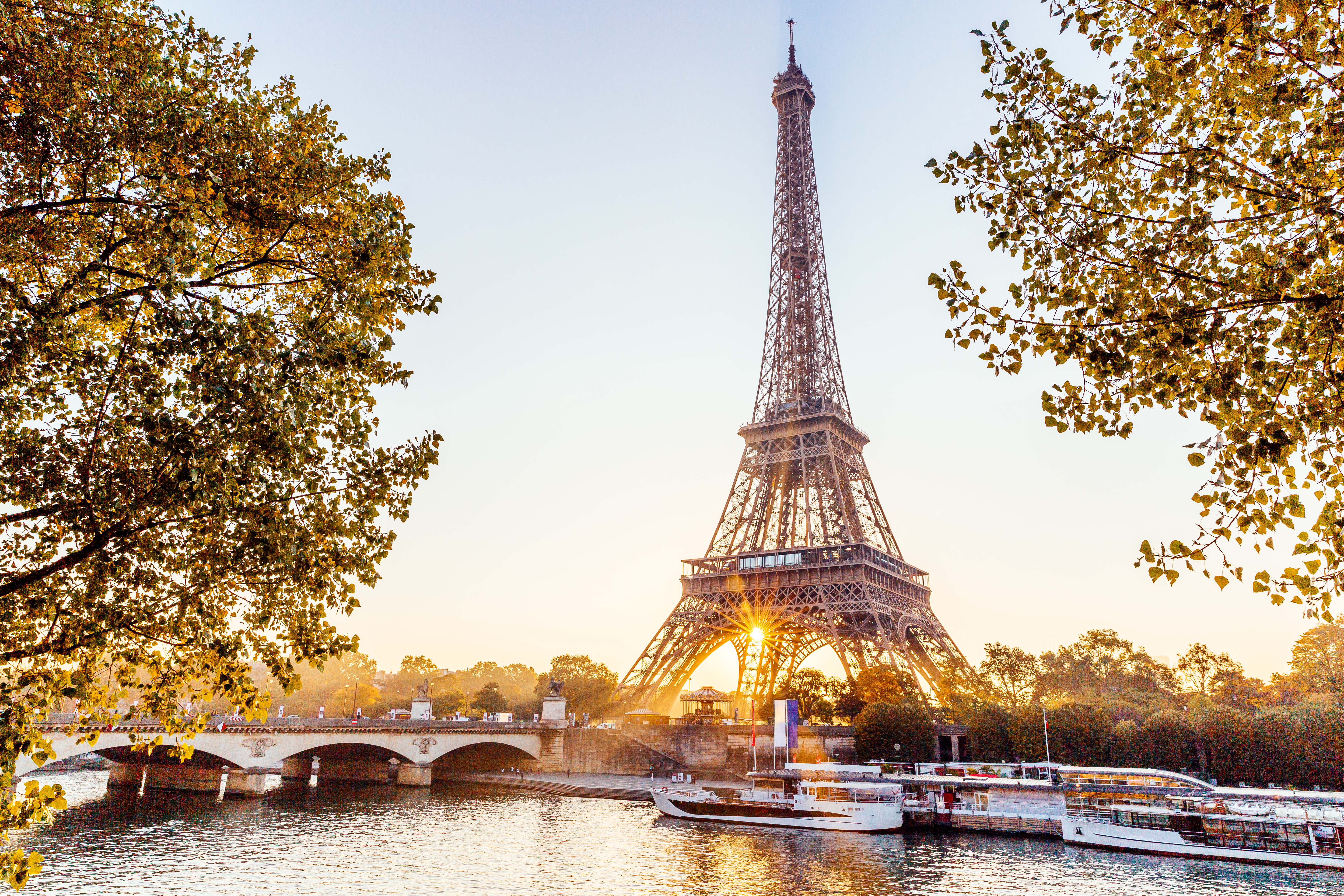 Eiffel Tower And Seine River At Sunrise, Paris, France