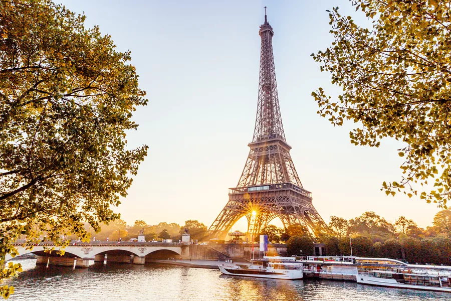 Eiffel Tower And Seine River At Sunrise, Paris, France