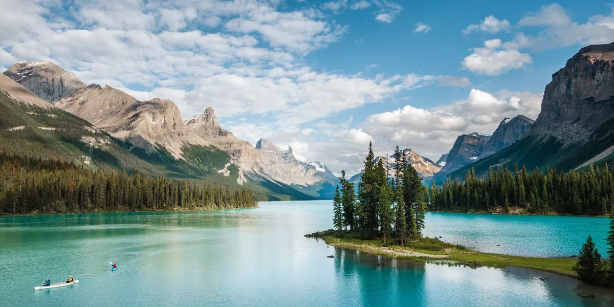 Spirit Island In Maligne Lake, Jasper National Park, Alberta, Canada