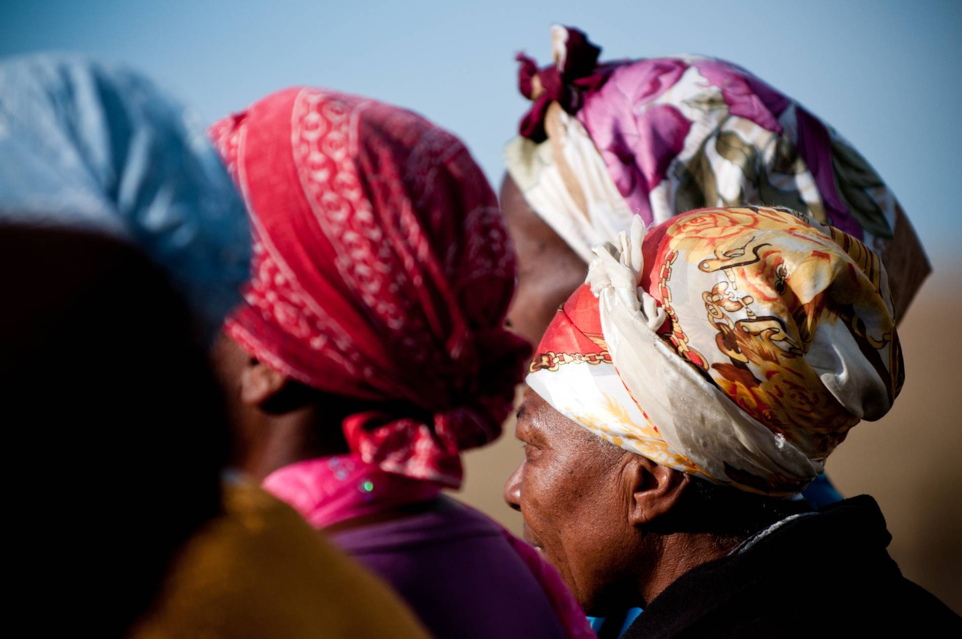 African Xhosa women in headscarves