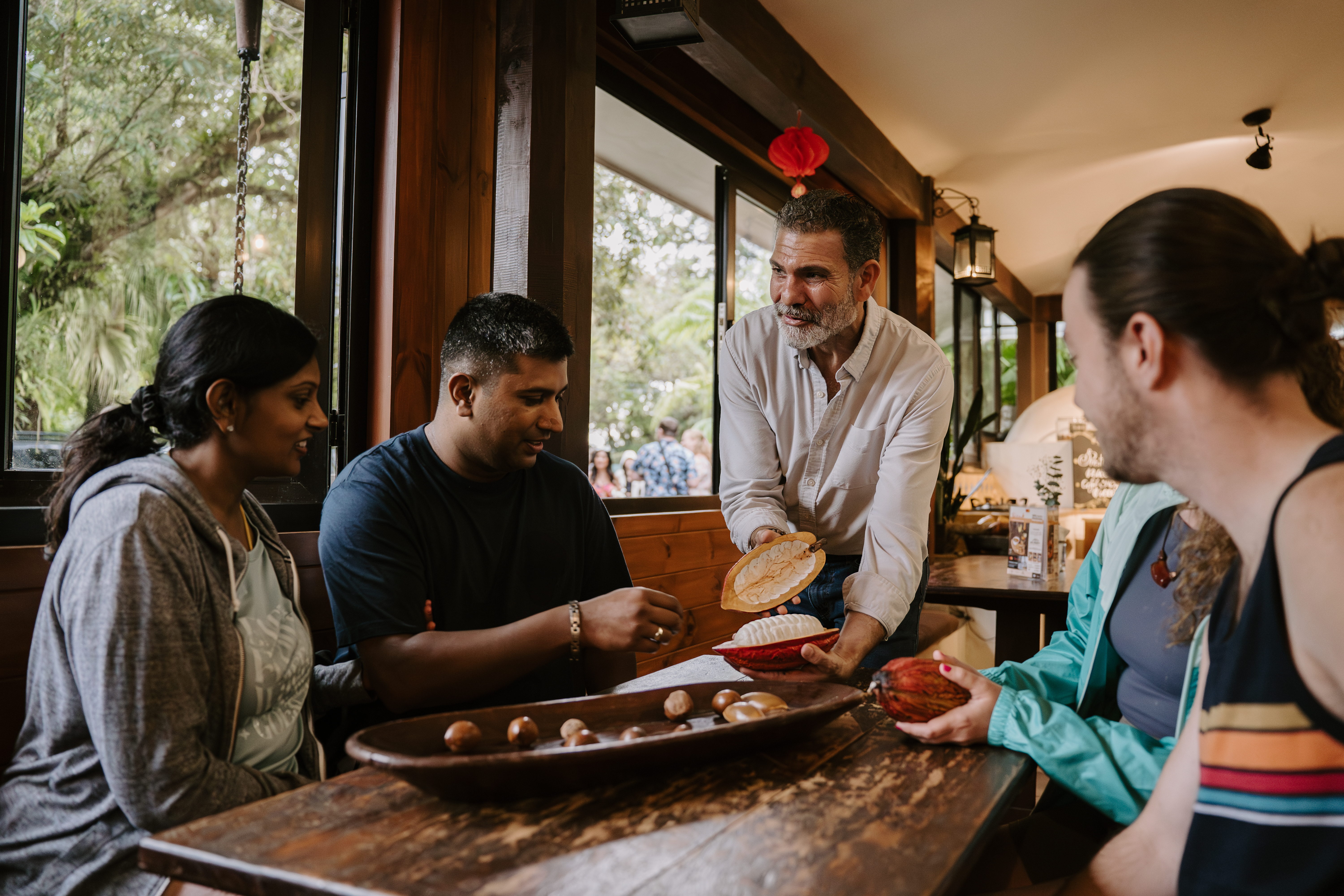 Preshanti JJ Kaitlin And Greg With George At Sibo Chocolate Factory 3