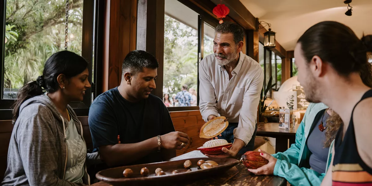 Preshanti JJ Kaitlin And Greg With George At Sibo Chocolate Factory 3
