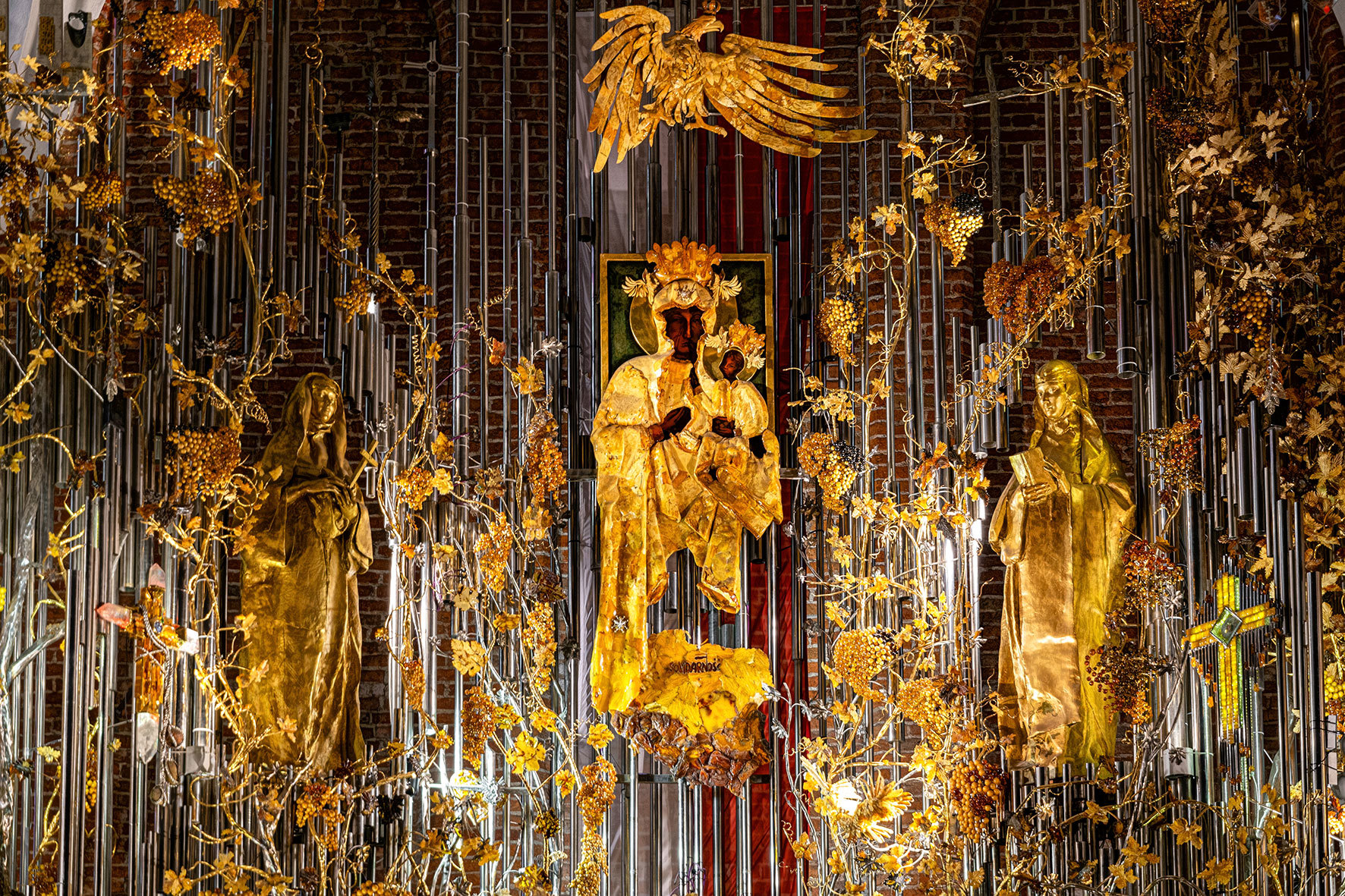 Amber Interior Decorations, St Bridgets Church in Gdansk, Poland
