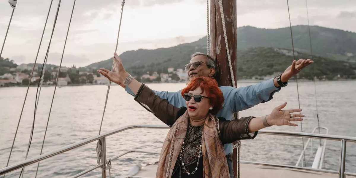 Trafalgar guests smiling on a ship in the Balkans