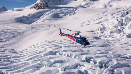 Helicopter Flight Over Franz Josef Glacier In New Zealand