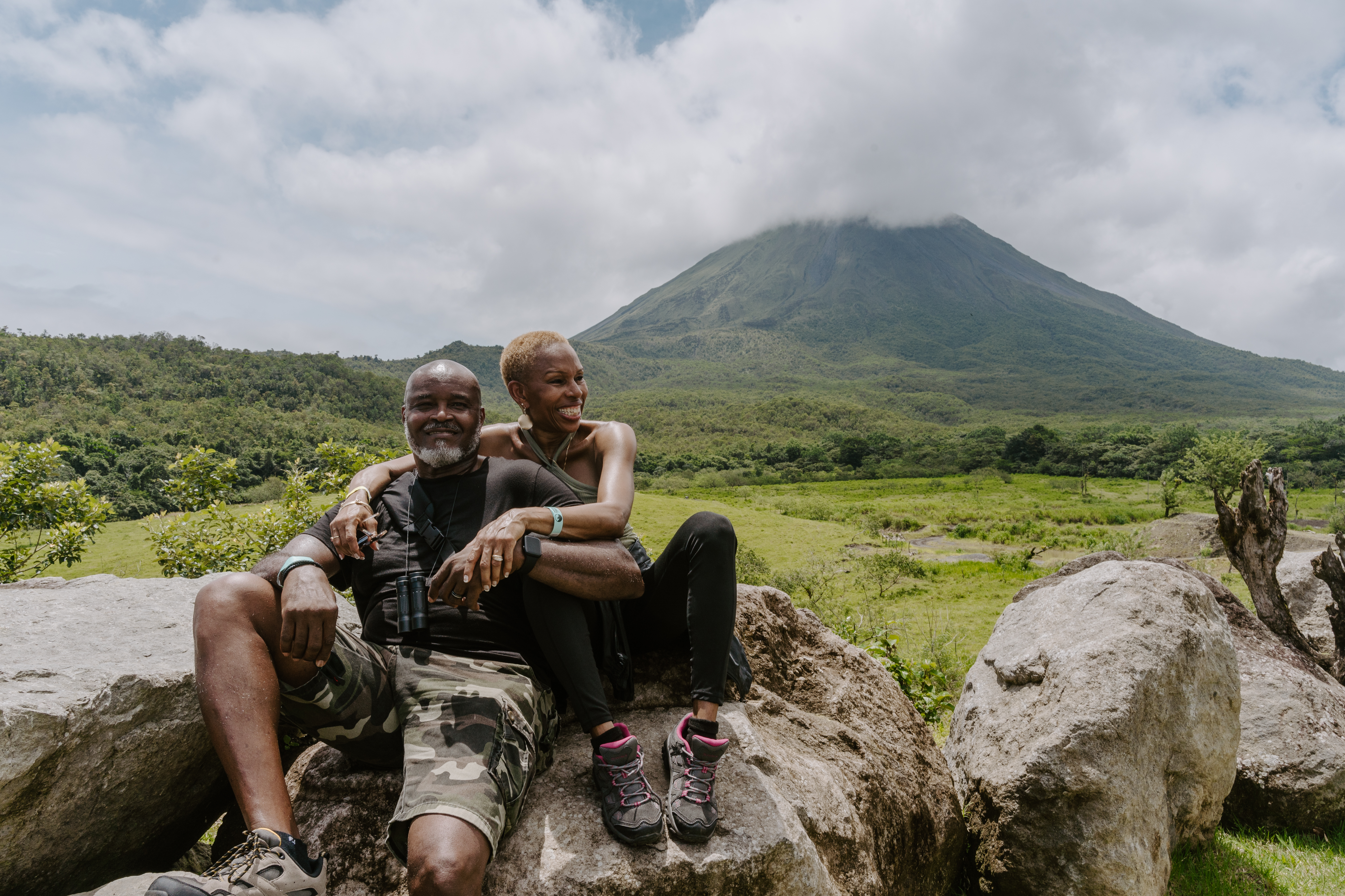 Cheryl And Al Sit At Arenal Volcano