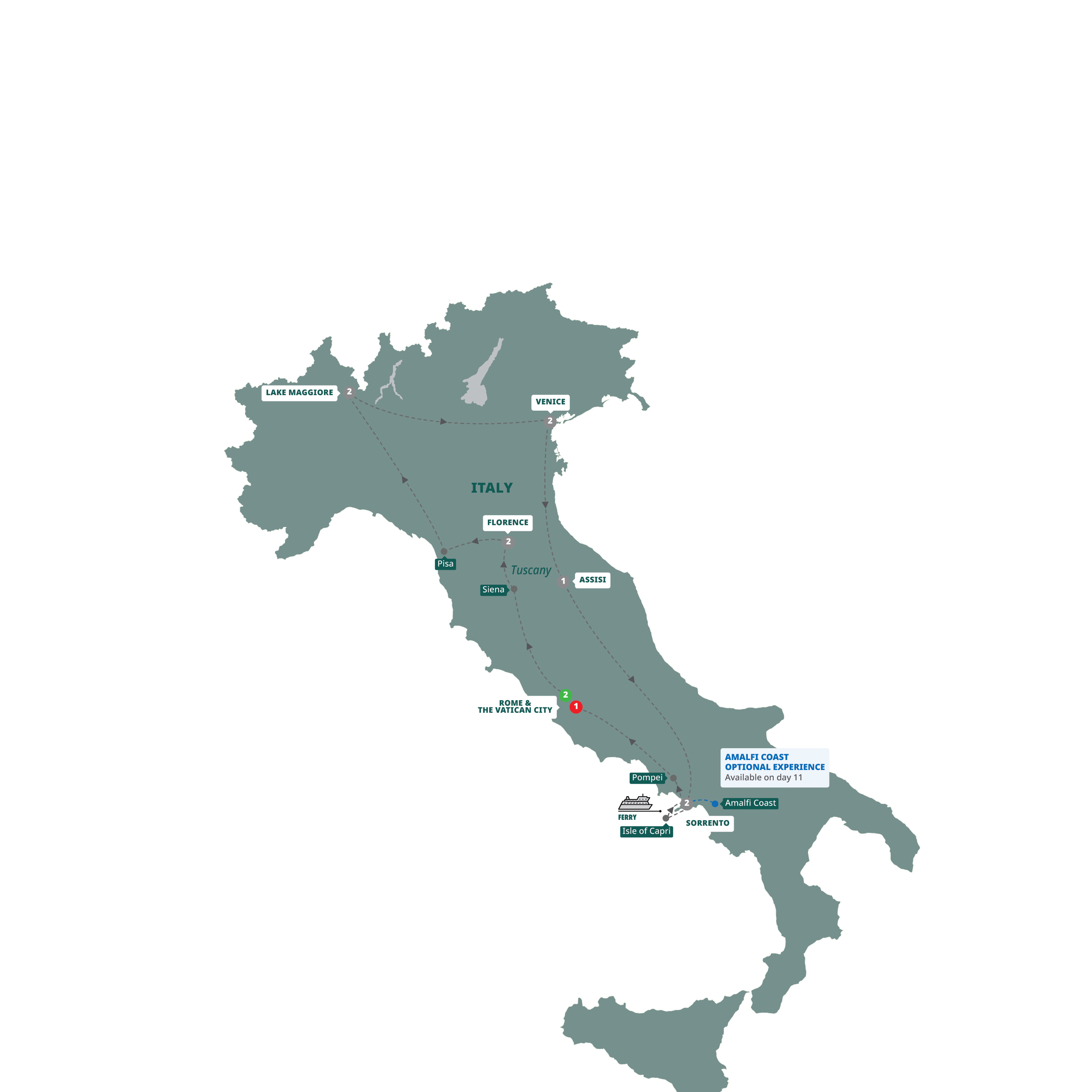 Map Italian Escapade Guided Tour E937 27