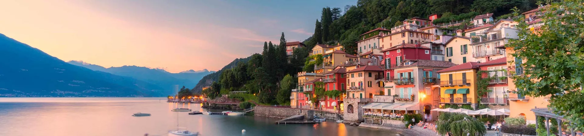 Lake Como in Italy at dusk