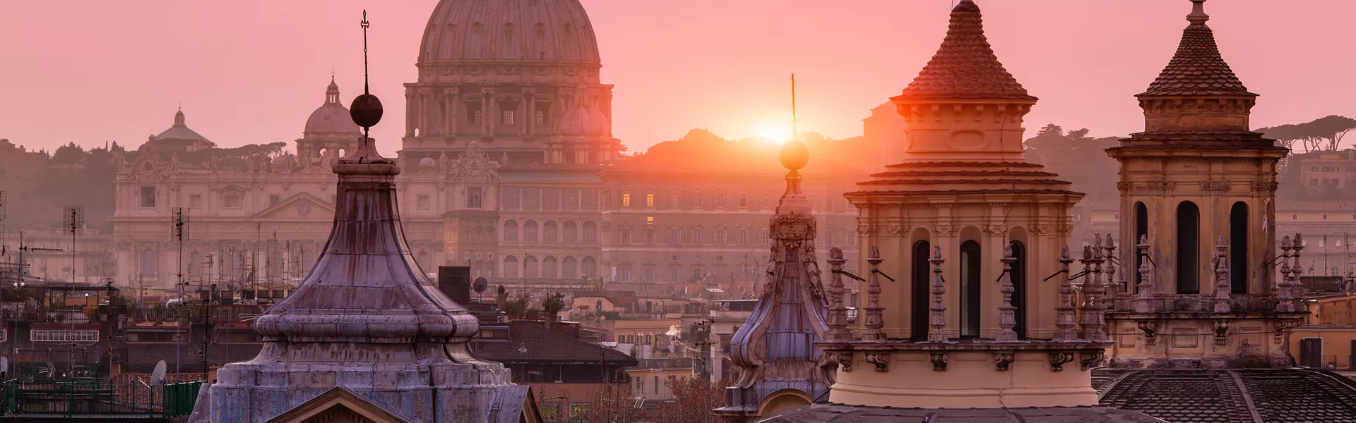 Landscape of Vatican on sunset