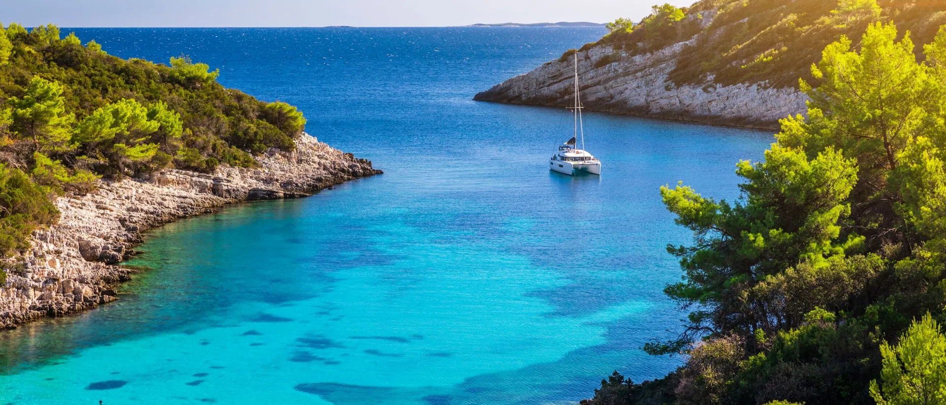 Picturesque Bay With Clean And Clear Water At Hvar Island Croatia