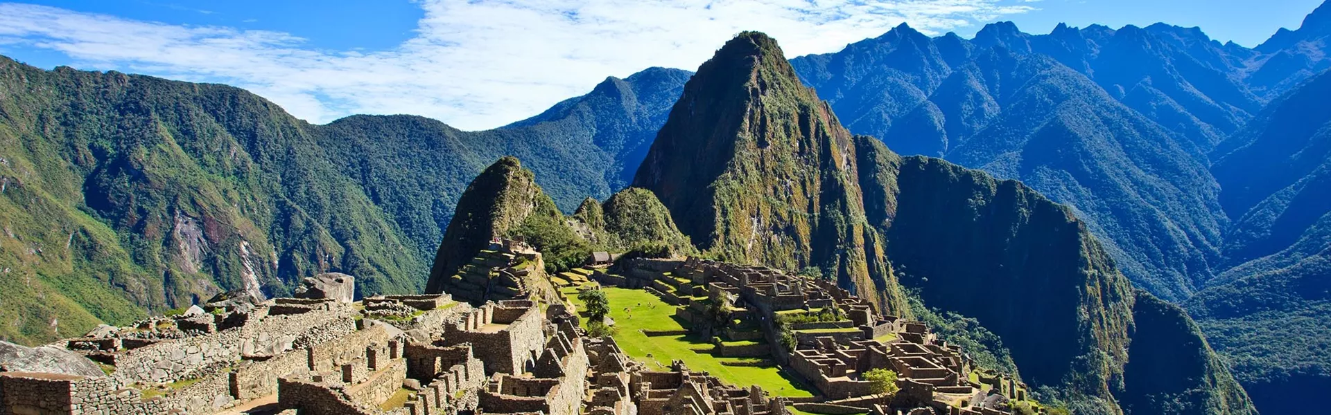 Landscape of Machu Picchu on sunny day