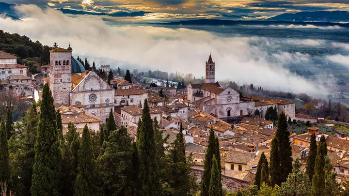 Cathedral and Basilica Saint Clare in Assisi, Italy