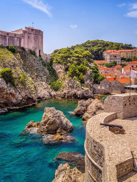 Fort Lovrijenac on a hill by the sea in Dubrovnik, Croatia