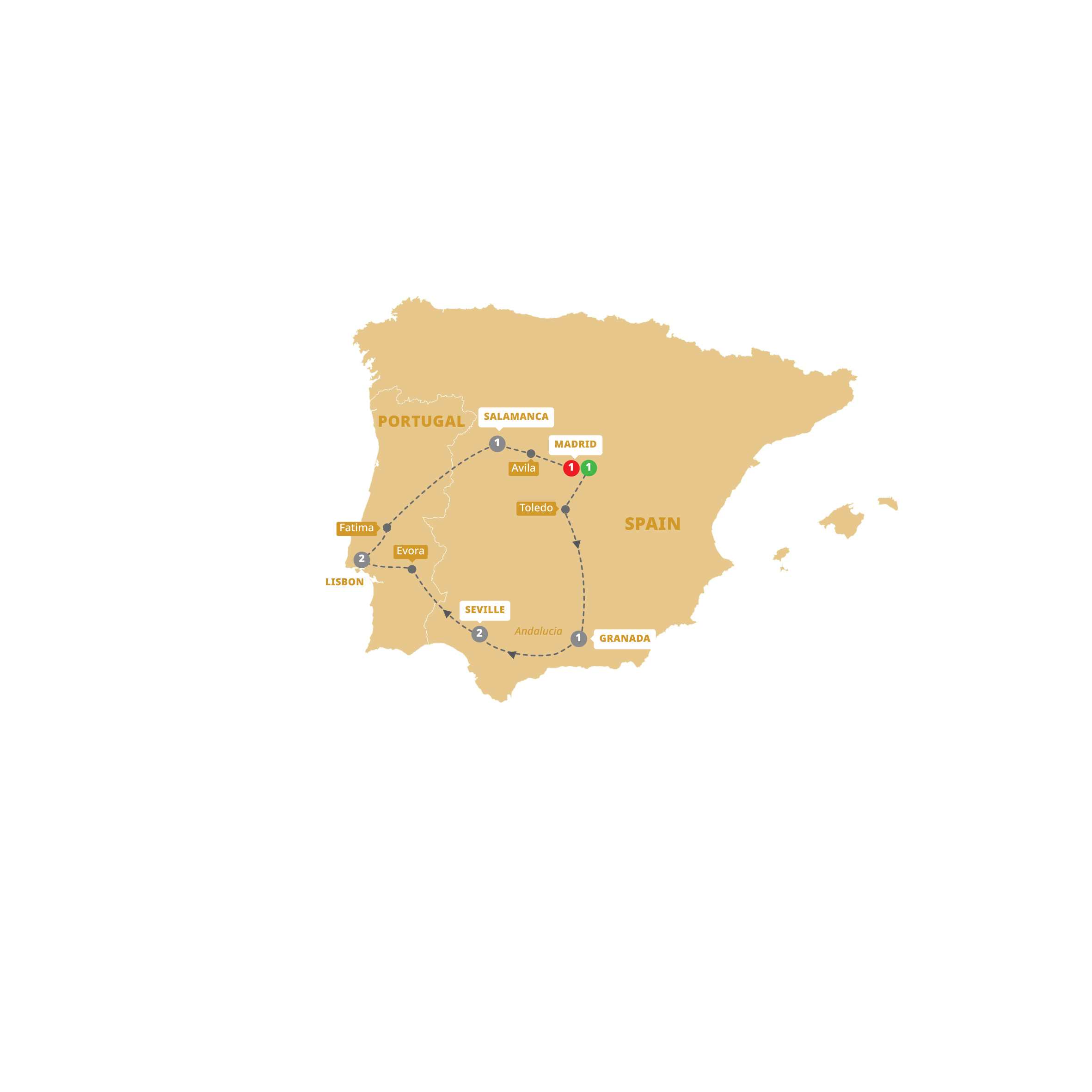 Map Amazing Spain Portugal Guided Tour E300 MAP 27
