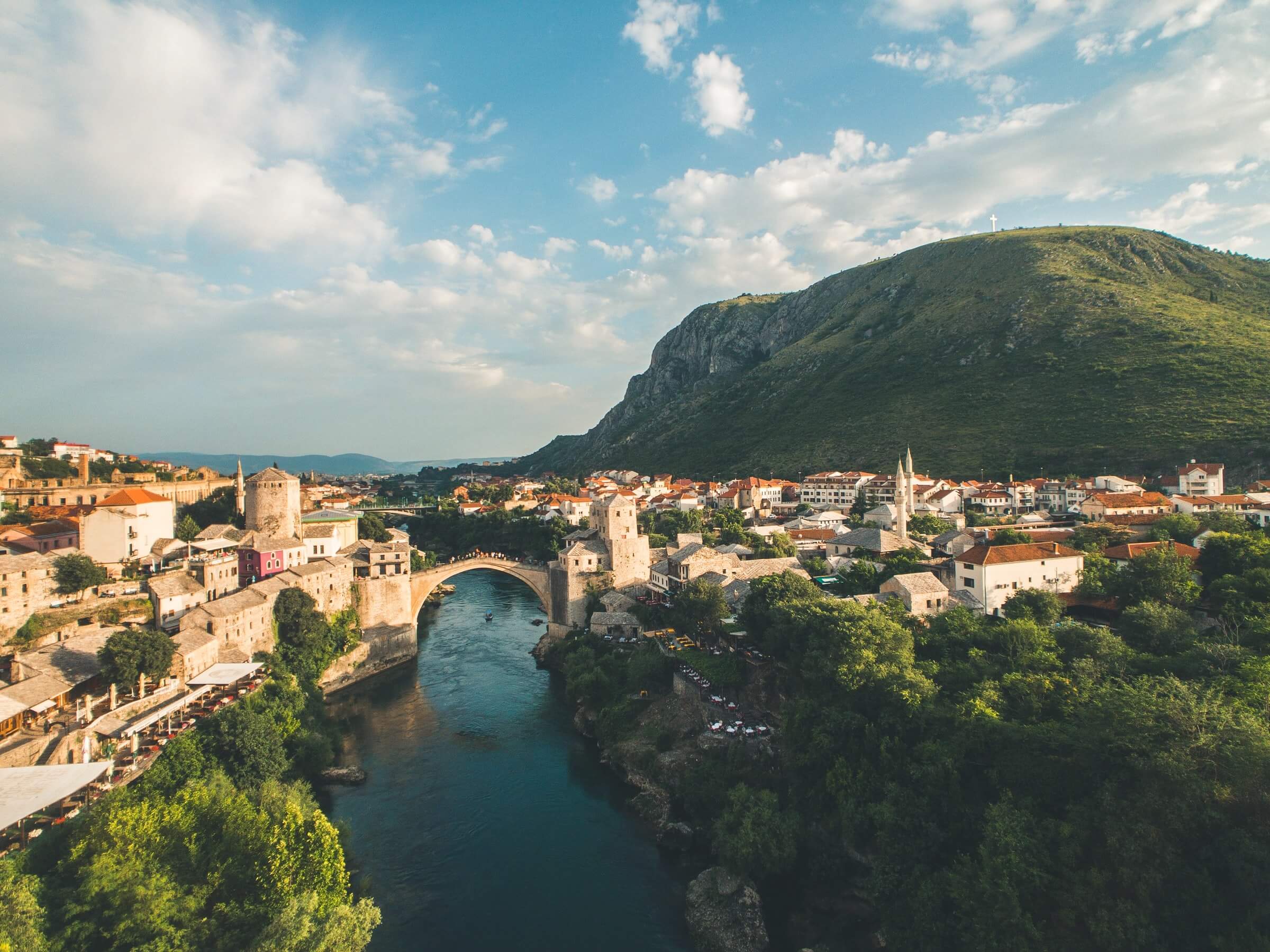 View of Mostar Bridge in Bosnia Herzegovina 