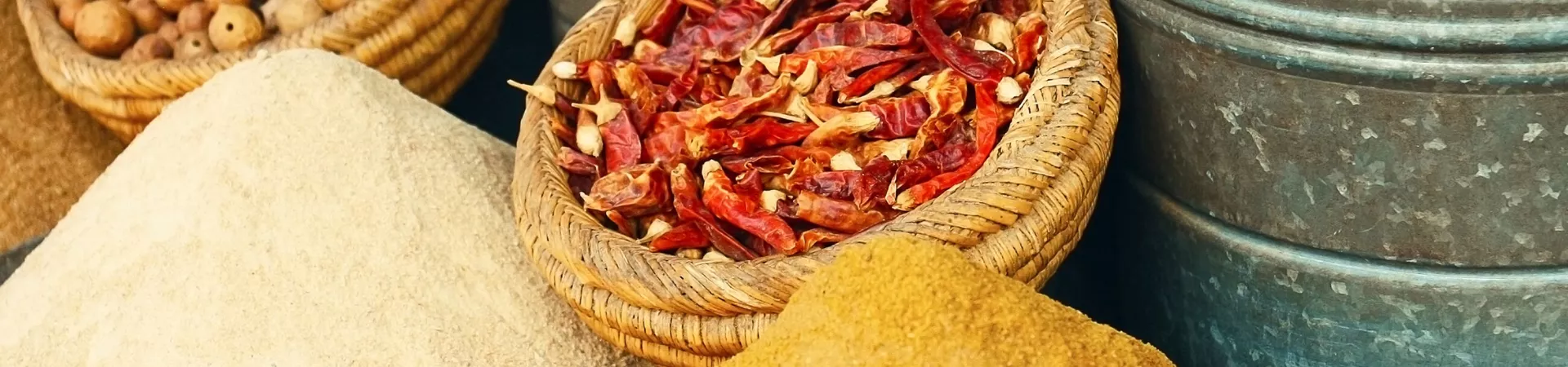 Website Banner Variation Moroccan Spices In Casablanca Old Medina, Morocco 1194478975