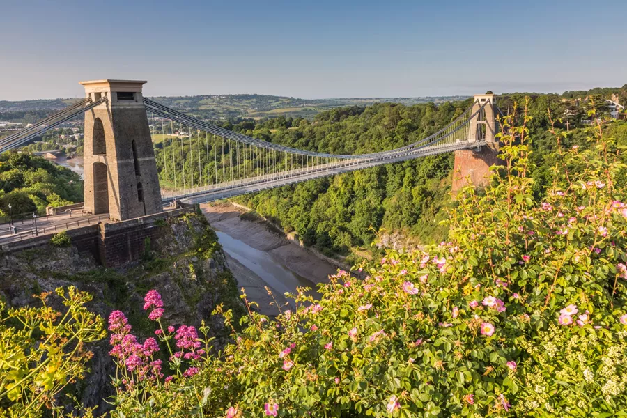 Clifton Suspension Bridge on a sunny day in Bristol, England