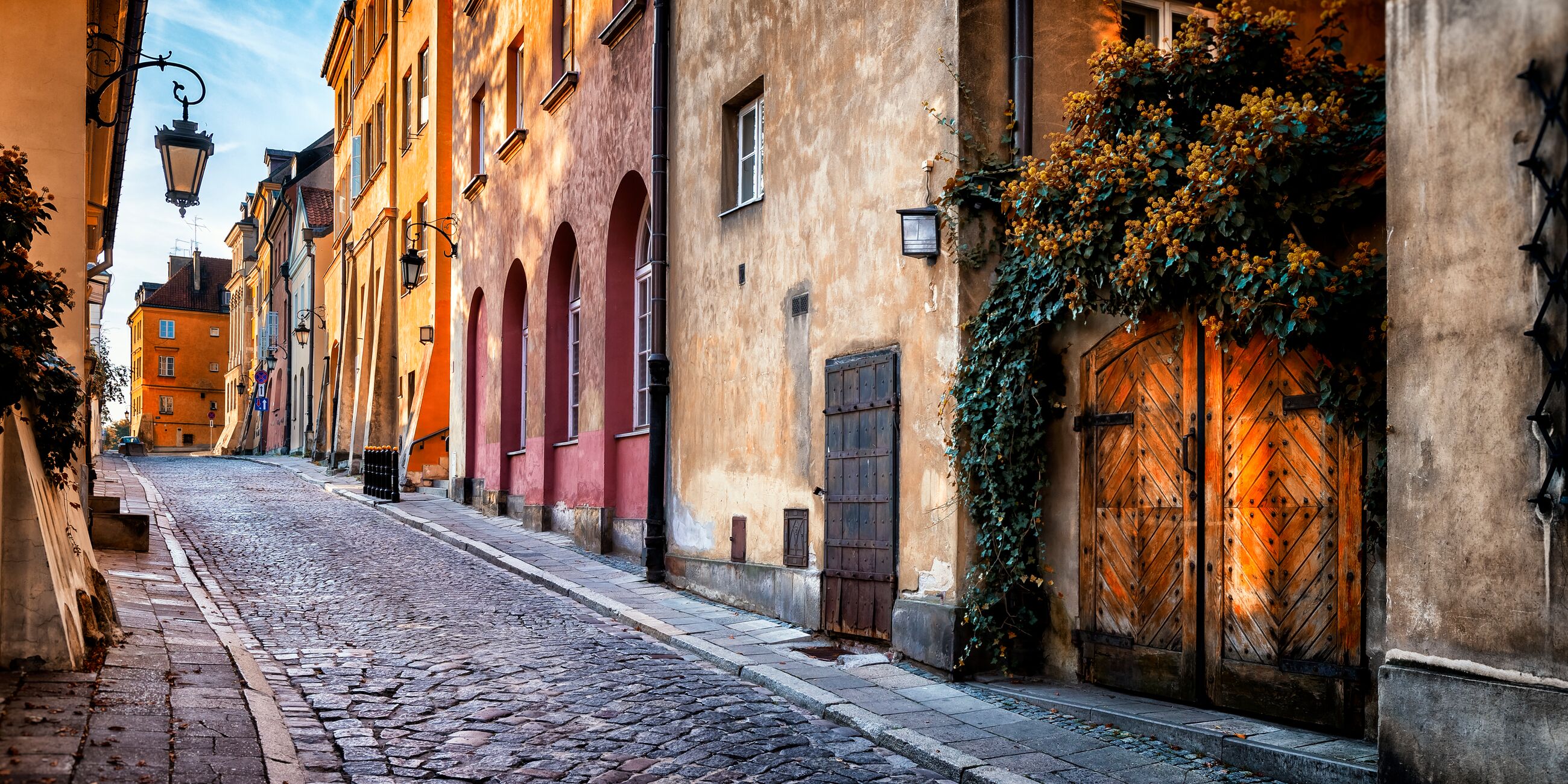 Street In The Morning In Warsaw Old Town Poland