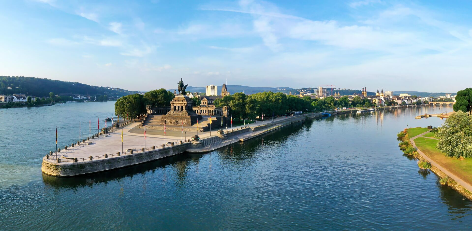 Confluence of the Rivers Rhine and Danube in Germany