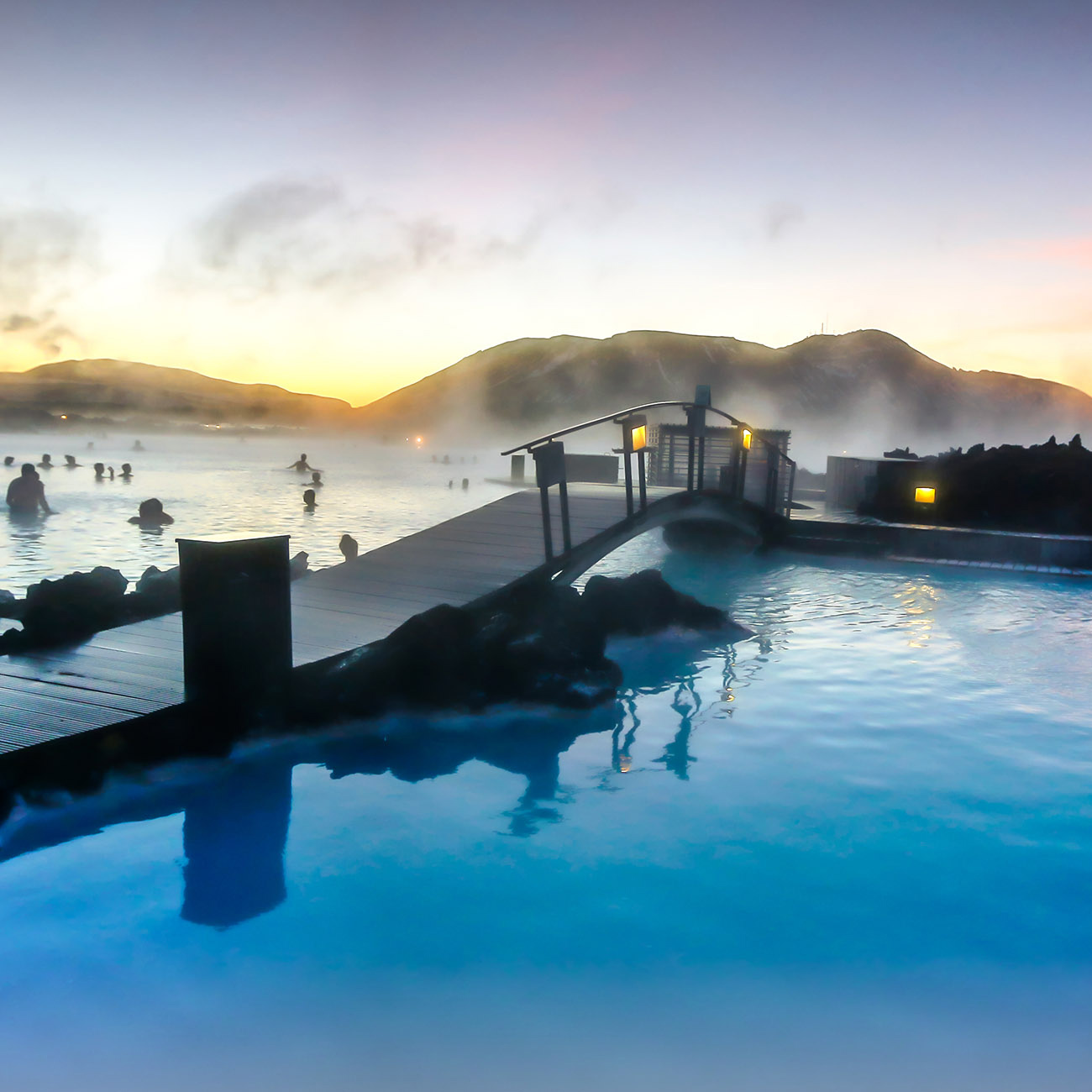People swimming in the Blue Lagoon, Iceland
