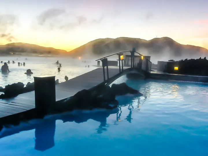 People swimming in the Blue Lagoon, Iceland