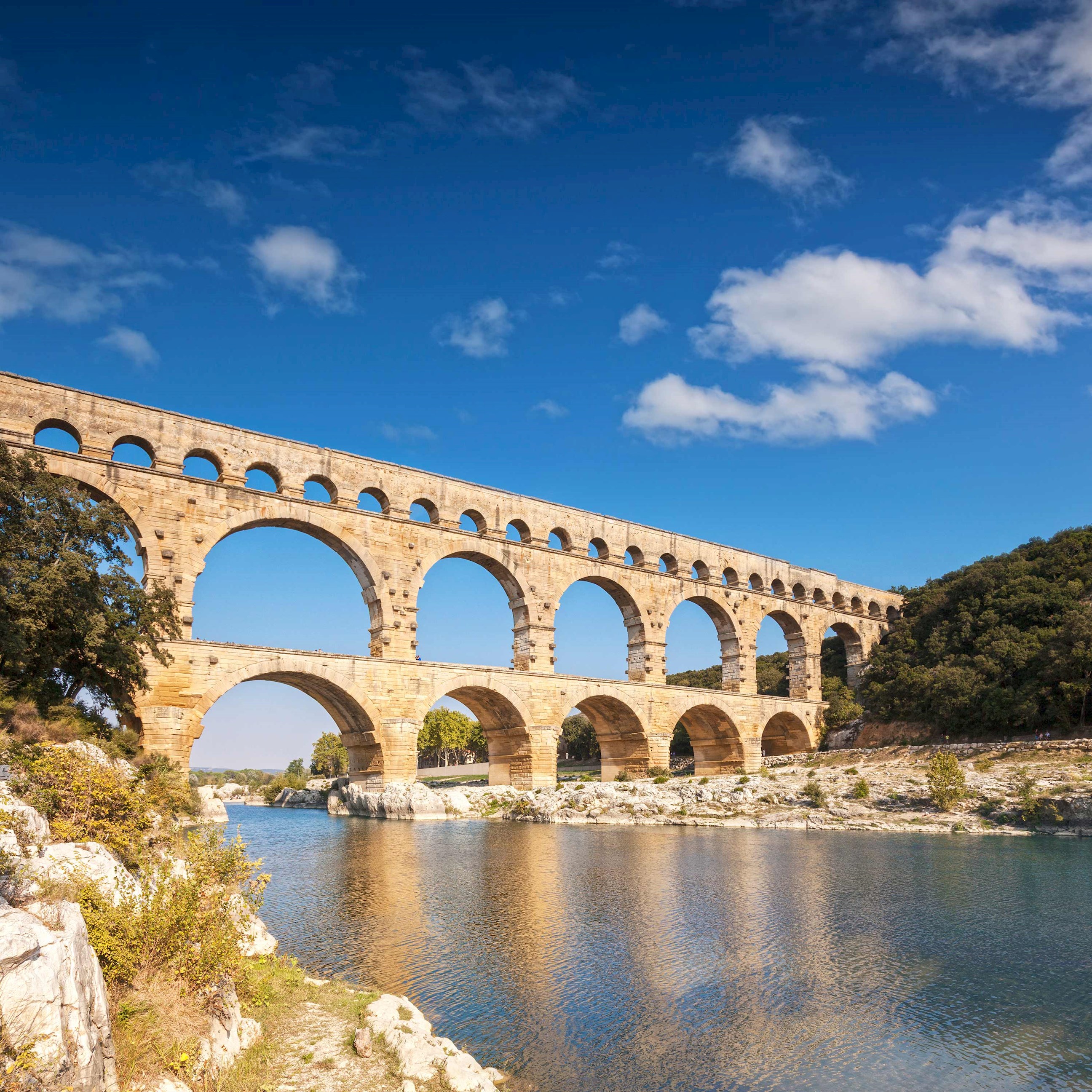 Roman Aquaduct in Pont du Gard, France