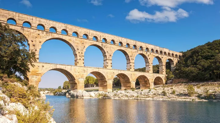 Roman Aquaduct in Pont du Gard, France